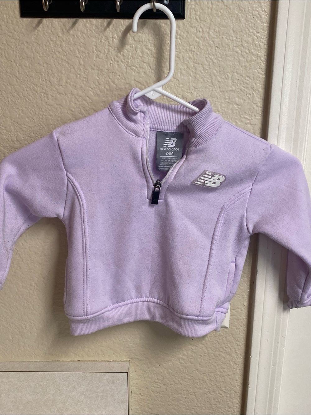 New Balance Lilac Half-Zip Toddler Pullover size 24 M